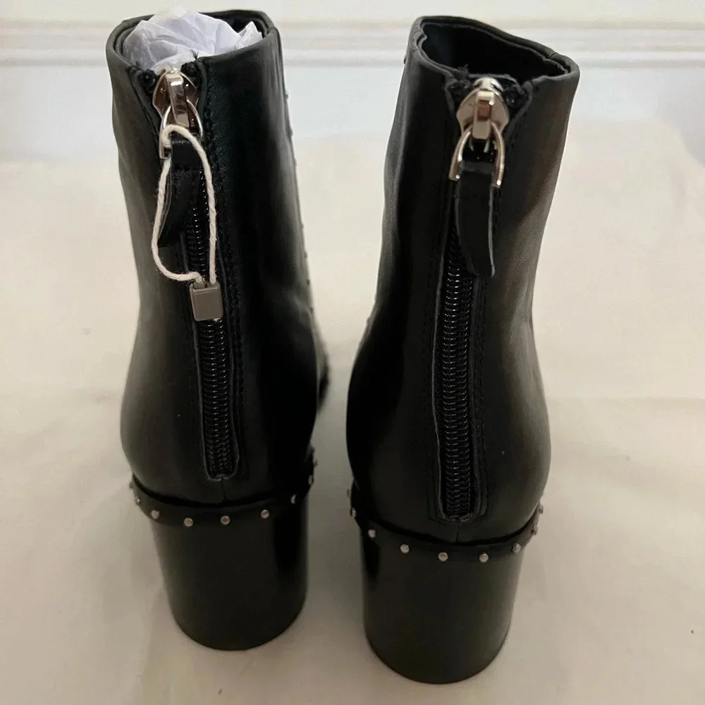 Lola Cruz Womens Black Studded Ankle Boots EUR 39 Us 9 NWB